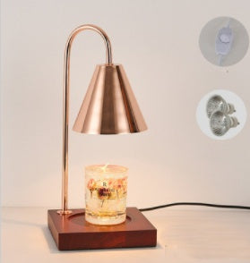 Log Aromatherapy Melting Wax Lamp Candle Essential Oil Home Decor dealsniper-net Mahogany and rose gold lampsha EU