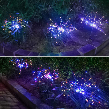 New Ground Plug Solar Fireworks Light LED Light String Copper