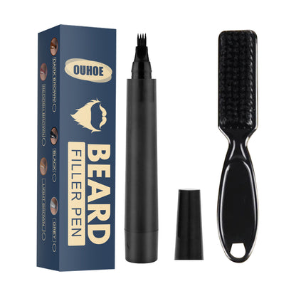 Beard Pencil Filler Beard Filling Pen Kit Barber Pencil With Brush Men dealsniper-net Black