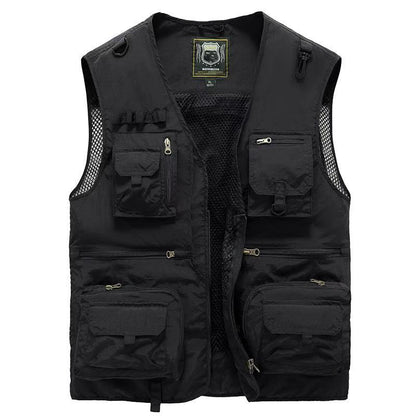 14 Pockets Summer New Men US Tactical Hiking Fishing Vest Men Gym From House Black 5XL