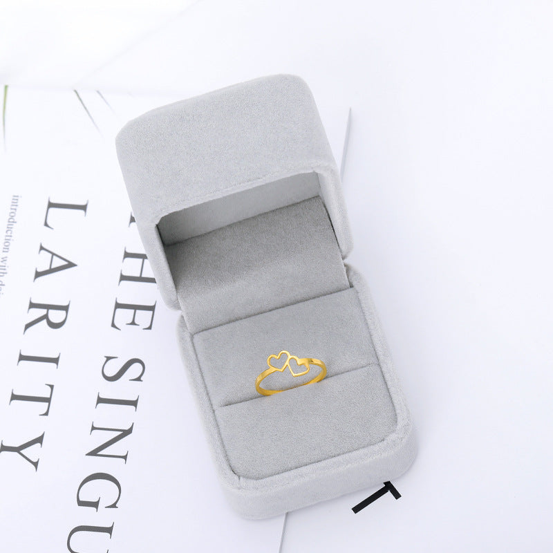 Fashionable English Letter Hollow Belief Ring Jewelry dealsniper-net Grey Box