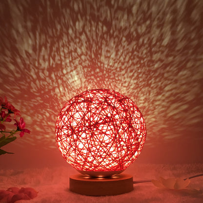 Creative Linen Table Lamp Novel and Unique LED Intelligent Home Decor Gym From House RoseRed round Button 15cm