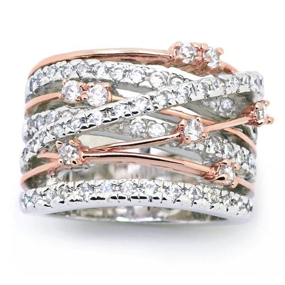 Cross color separation ring Jewelry dealsniper-net Rose Gold Number 10