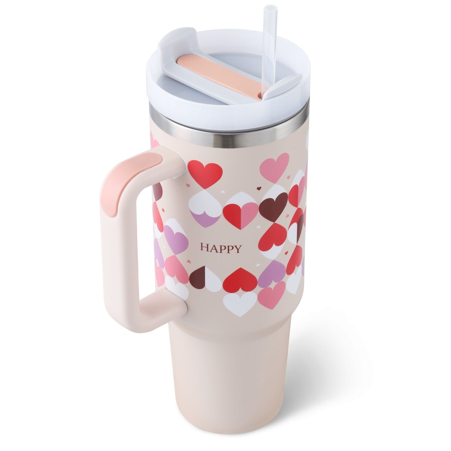 Valentines Day Gift Thermal Mug 40oz Straw Coffee Insulation Cup