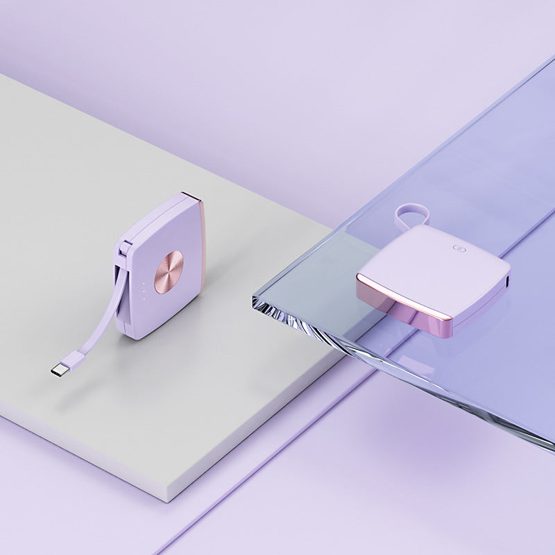 5000 MA Pendant Emergency Power Bank Electronics dealsniper-net Purple Apple Cable 5000 MA