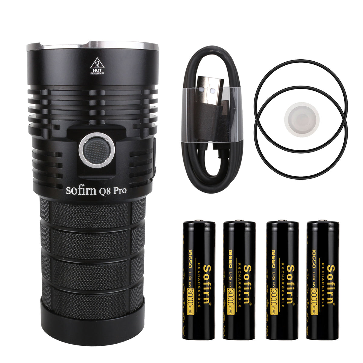 Strong Light Flashlight 18650C Port Direct Charge Outdoor DealSniper.net 6500k with battery