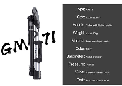 High-pressure bicycle pump Outdoor dealsniper-net GF 71