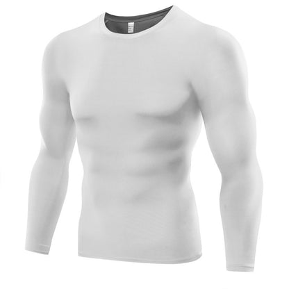 Men's Blank Long Sleeve Compression Top Men dealsniper-net White L