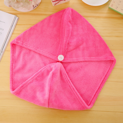 Korean version of coral fleece dry hair cap dry hair towel Women dealsniper-net Watermelon red