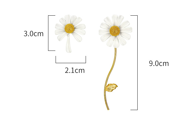 Premium Sense Daisy Earrings Necklace Female Clavicle Chain