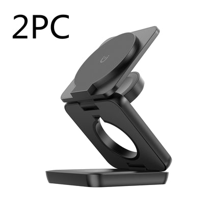 Foldable Magnetic Wireless Charger Mobile Phone Holder Gadgets Gym From House Black 2PC