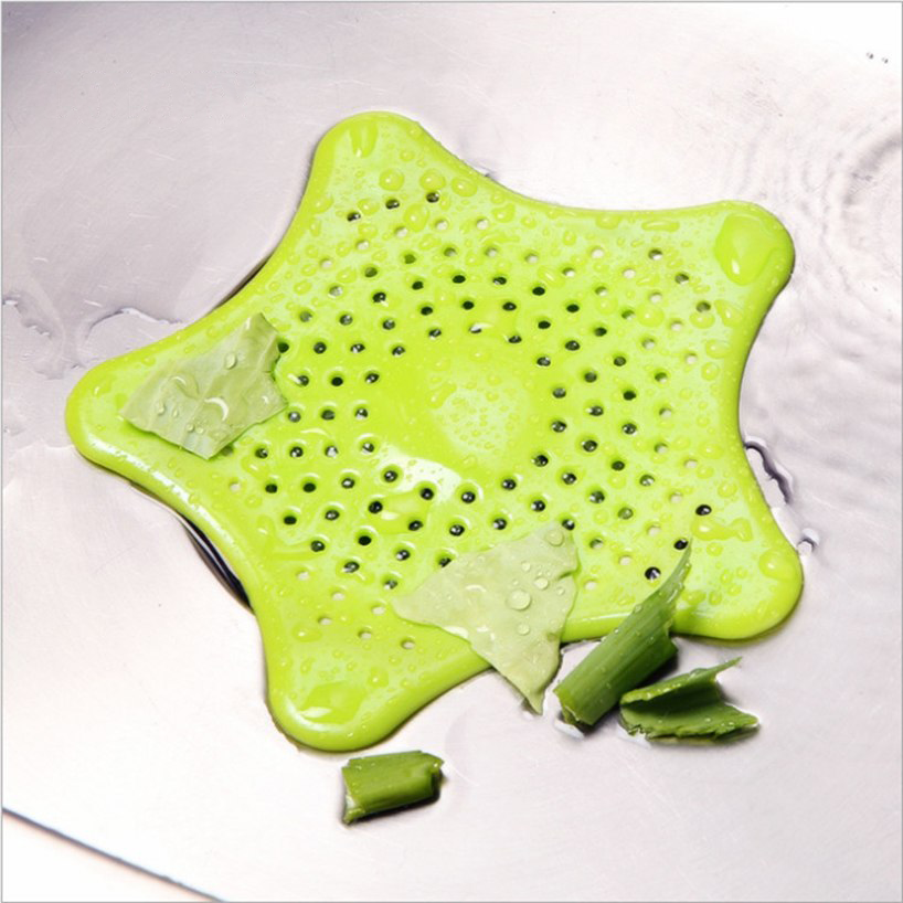Five-pointed Star Kitchen Sink Anti-clogging Silicone Floor Drain Kitchen DealSniper.net Green 1 pcs