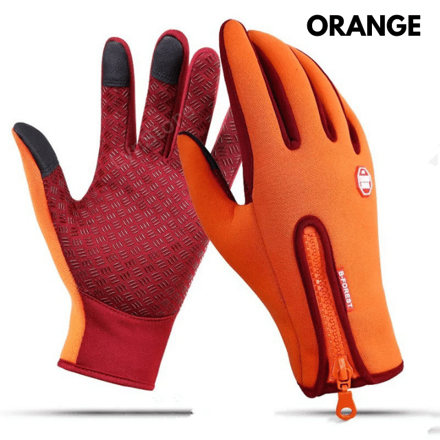 Winter Gloves Touch Screen Riding Motorcycle Sliding Waterproof Sports Gloves With Fleece Men dealsniper-net Orange L