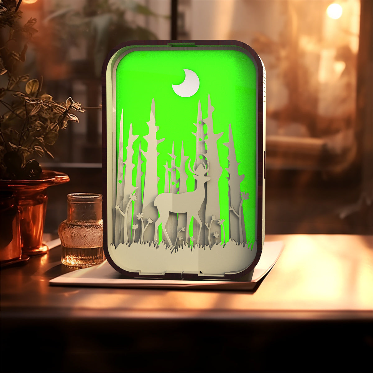 Woodcarving Light Creative Gift Minimalist Bedside Night Light