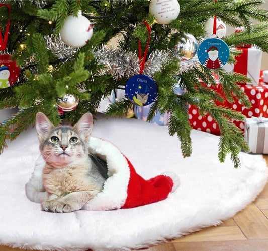 Pure white plush Christmas tree skirt Christmas plush tree skirt 78cm 90cm 122cm Christmas tree decoration tree Holidays dealsniper-net