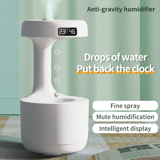 Bedroom Anti-Gravity Humidifier With Clock Water Drop