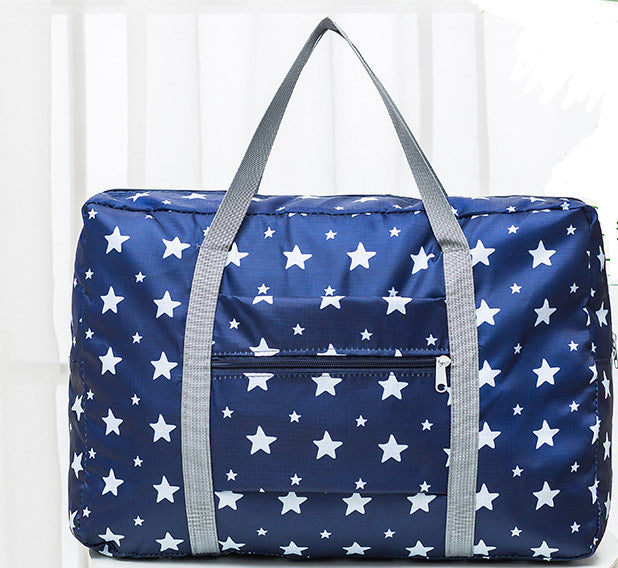 Foldable Travel Duffel Bag Tote Carry On Luggage Bag For Women Travel dealsniper-net Navy blue stars