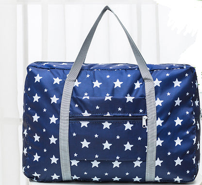 Foldable Travel Duffel Bag Tote Carry On Luggage Bag For Women Travel dealsniper-net Navy blue stars