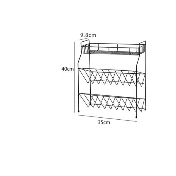 Tieyi three layer seasoning rack, kitchen supplies shelf Kitchen dealsniper-net Black wire