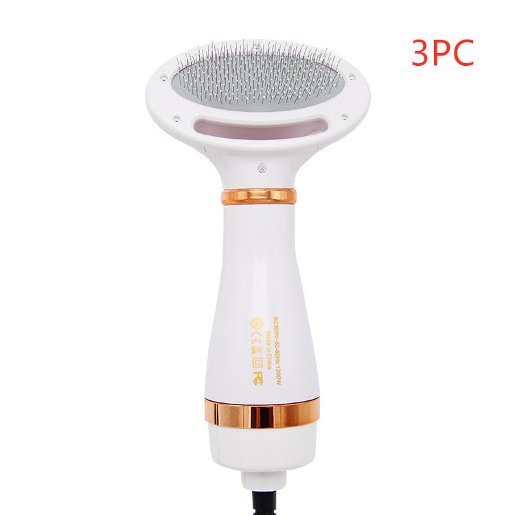 Two-in-one Pet Hot Air Comb Dog Cat Hair Comb Pets Gym From House Rose gold US3PC