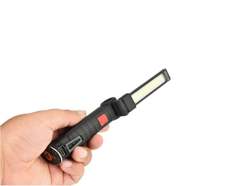 COB LED Tactical Flashlight USB Rechargeable Torch Work Light Outdoor DealSniper.net 11x3.6cm