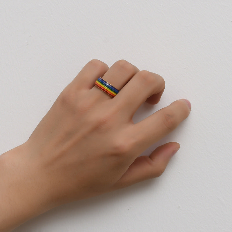 Fashion Rainbow Pride Stainless Steel Friendship Jewelry Jewelry Gym From House