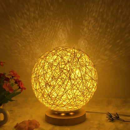 Creative Linen Table Lamp Novel and Unique LED Intelligent Home Decor Gym From House Gold round Button 20cm