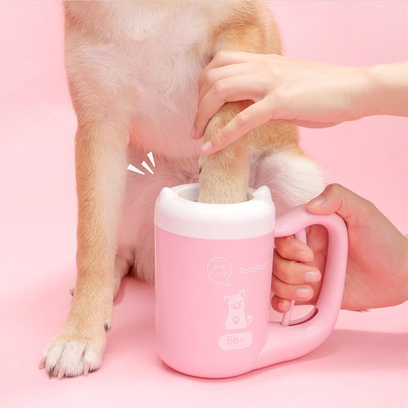 Pet Cat Dog Foot Clean Cup Cleaning Tool Silicone Pets Gym From House