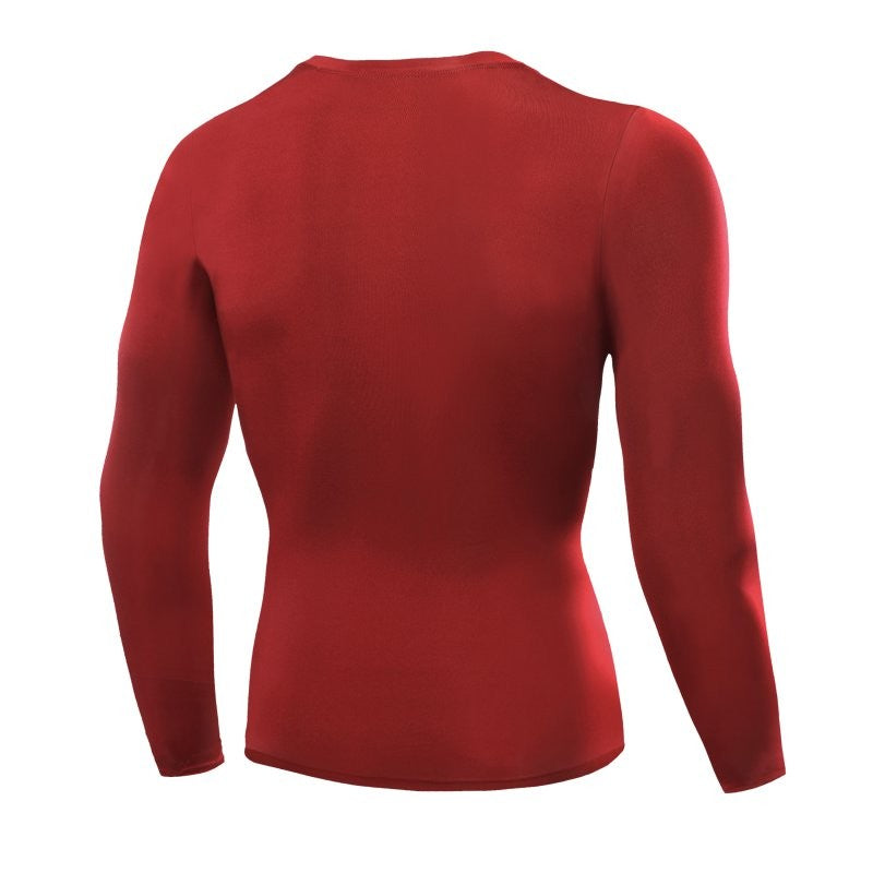 Men's Blank Long Sleeve Compression Top Men dealsniper-net Red L