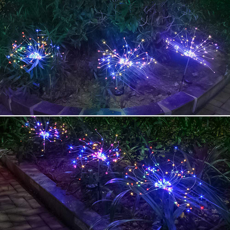 New Ground Plug Solar Fireworks Light LED Light String Copper