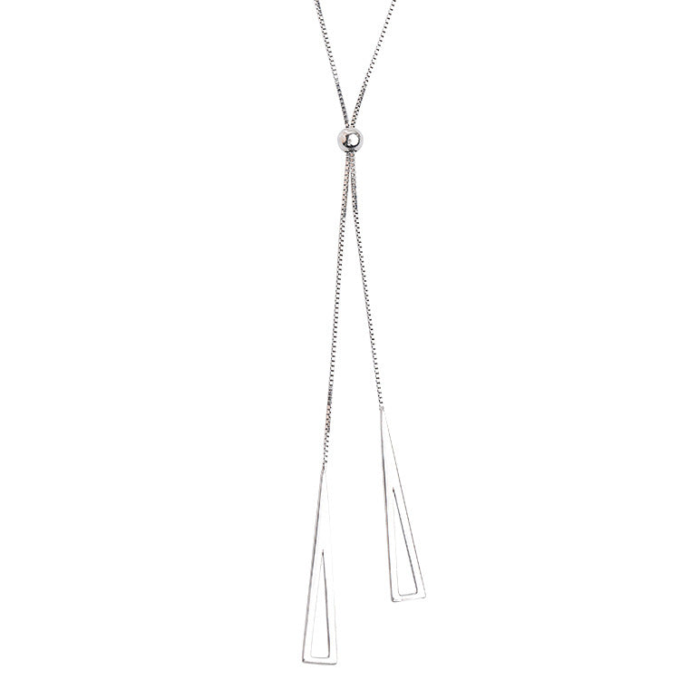 Sterling Silver Geometric Triangle Necklace Jewelry Gifts Holidays dealsniper-net