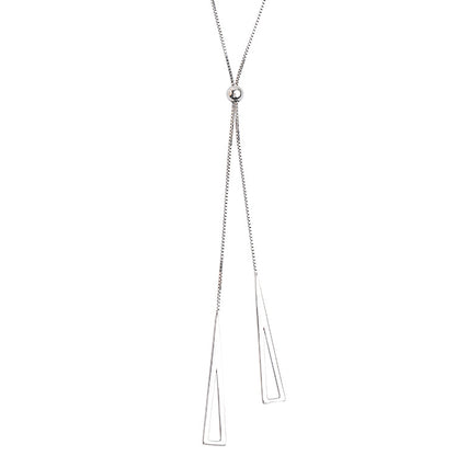 Sterling Silver Geometric Triangle Necklace Jewelry Gifts Holidays dealsniper-net