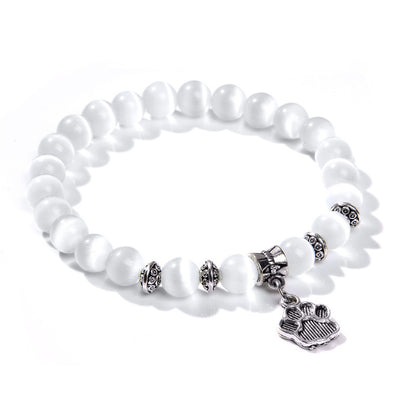 Lover White Beads Bracelet:tm: Jewelry dealsniper-net Dog claw 17cm