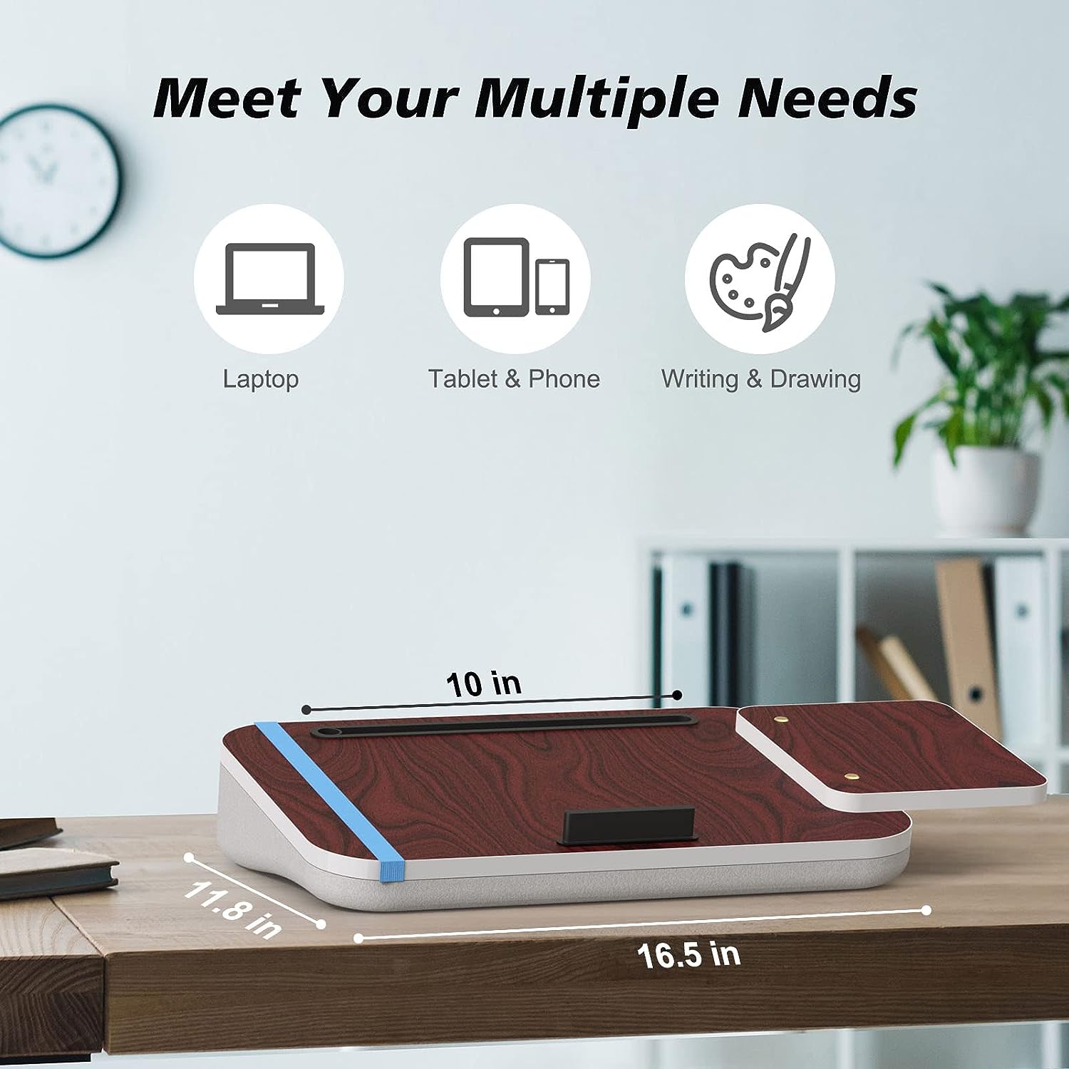 Lap Desk With Cushion, Tablet Holder And Detachable Mouse Tray, Fits Up To 16.1 Inches Laptops, Lap Desk For Bed Couch Sofa And Table Gadgets dealsniper-net