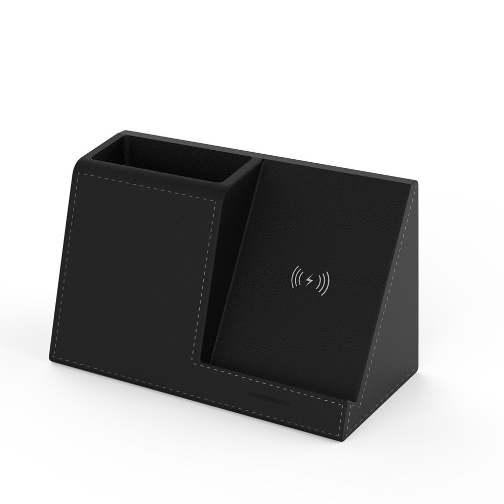 Leather Pen Holder Wireless Charger Wireless Phone Charger Electronics DealSniper.net