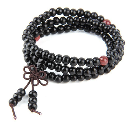 6mm Natural Sandalwood Buddhist Buddha Meditation 108 beads Jewelry dealsniper-net Black