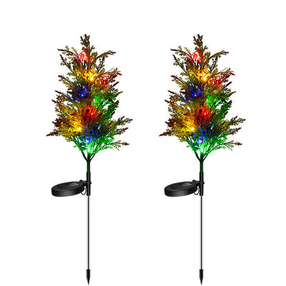 Solar-powered Christmas Lights Pine And Cypress Trees Garden dealsniper-net Black 2PCS