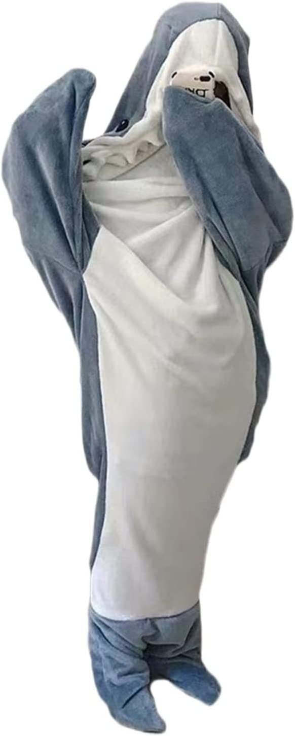 Home Soft Flannel Shark Blanket Hoodie Home dealsniper-net