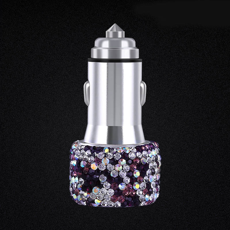 Fast Charging Mobile Phone Charger Bracket Vehicle Gym From House Purple diamond USB