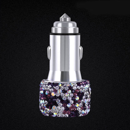 Fast Charging Mobile Phone Charger Bracket Vehicle Gym From House Purple diamond USB
