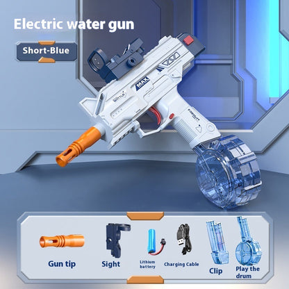 Children Automatic UZI Electric Backpack Water Submachine Gun Kids DealSniper.net Blue Short