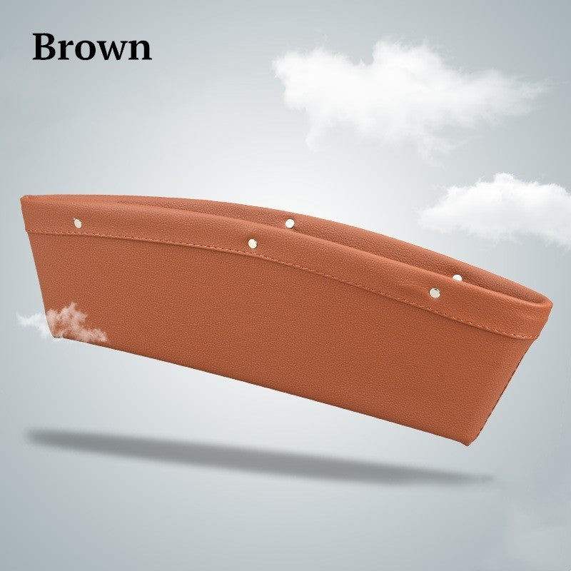 Car Organizer Box Caddy Catcher PU Leather Seat Gap Storage Bag Vehicle DealSniper.net Brown 1pc