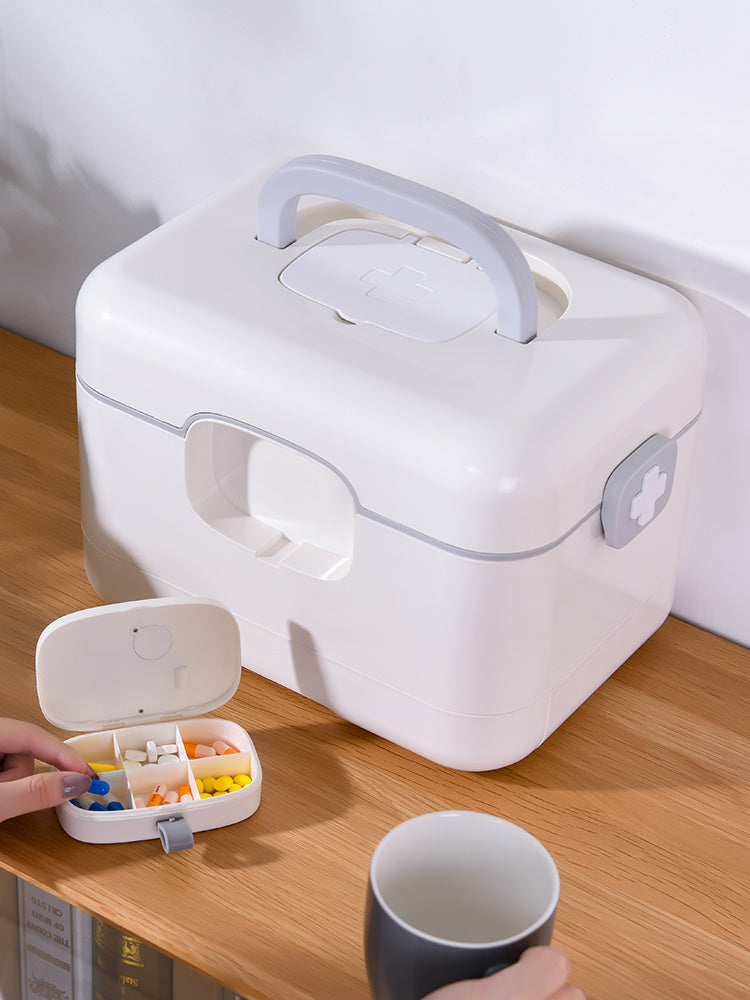 Smart Medicine Cabinet Storage Box with Alarm Clock House DealSniper.net