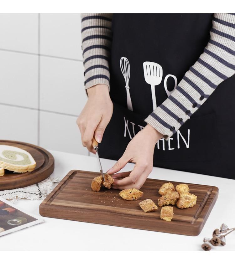 Black Walnut Wood Cutting Board Creative Whole Tray Fruit Kitchen dealsniper-net