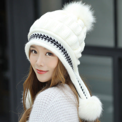 Cozy Knit Fleece-Feel Beanie With Ear Flaps & Pompom