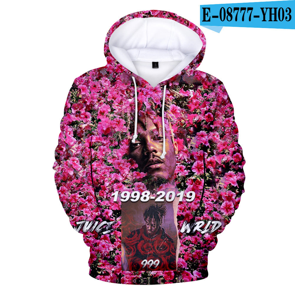 Hip-hop singer Juice Wrld 3D Hoodie Men DealSniper.net O 3XL