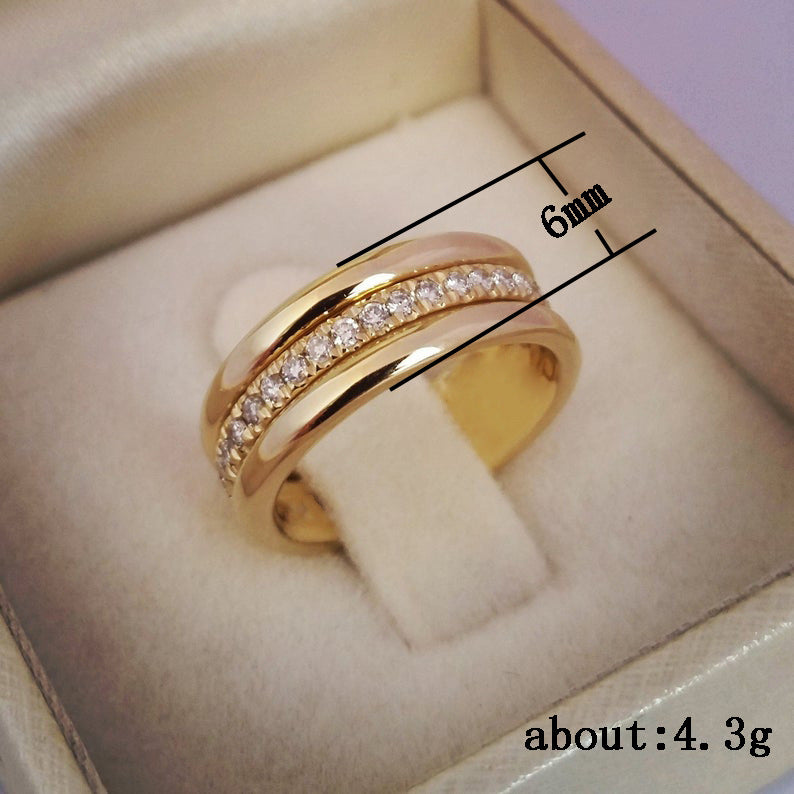 Simple Golden Sliver Rhinestones Ring Fashion Jewelry Gym From House