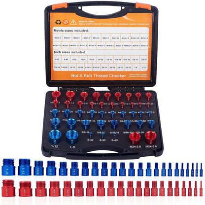 Nut And Bolt Thread Checker 44-piece Set Tools Gym From House 44Piece Set Blue Red