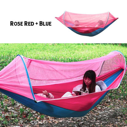 2 Person Portable Outdoor Mosquito Parachute Hammock Outdoor dealsniper-net Rose Red