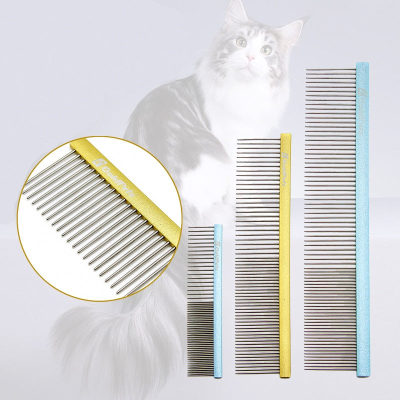 Pet Comb Colorful Stainless Steel Shedding 1mm Dog Grooming Pets Gym From House